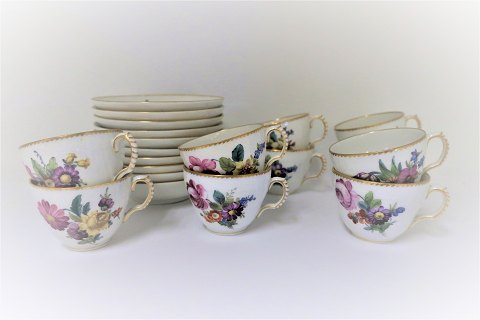 Royal Copenhagen. Sächsische Blume. Kleine Kaffeetasse. Modell 1549. Hergestellt 
vor 1890. 10 Stück auf Lager. (1 Wahl)