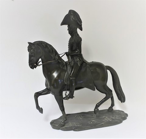 Bronze figure of Frederik. VI. Height 26.5 cm.