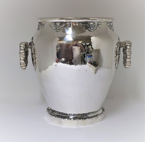 Georg Jensen. Mappin & Webb. Silver plated champagne cooler. This is designed 
and used at the Palace Hotel in Copenhagen. Height 24 cm.