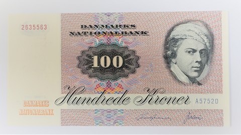 Danmark. Pengeseddel 100 kr. 1975 A5. Ucirkuleret.