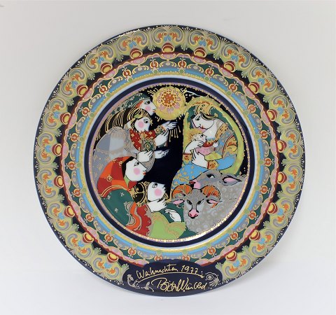 Bjørn Wiinblad. Rosenthal. Juleplatte 1977. Diameter 28,5 cm