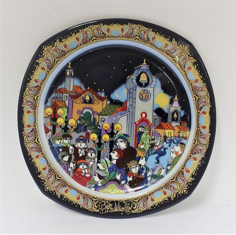 Björn Wiinblad. Rosenthal. Christmas plate 1988. Diameter 28 cm.