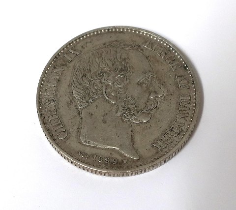 Denmark. Christian IX. Silver DKK 2 from 1899.