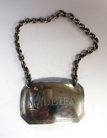 Silver wine label (925). Madeira. Width 4 cm.