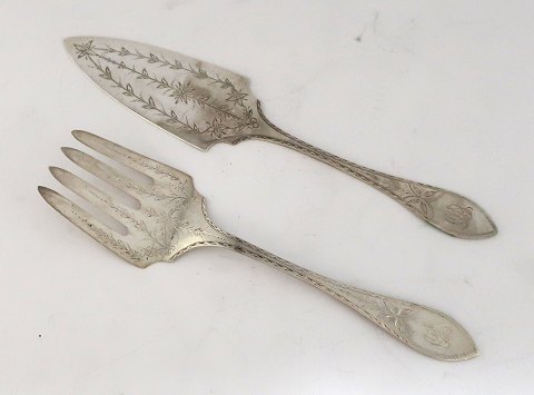 Empire. Silverware (826). Serving set for fish. Length 27 cm.