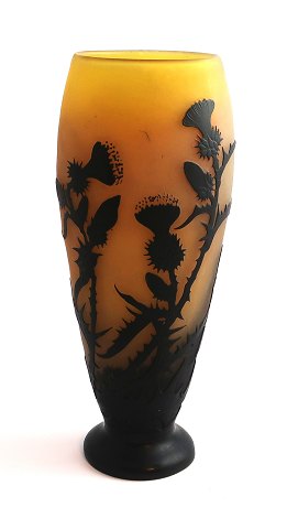 Emile Gallé. Art Nouveau vase. Højde 25,5 cm