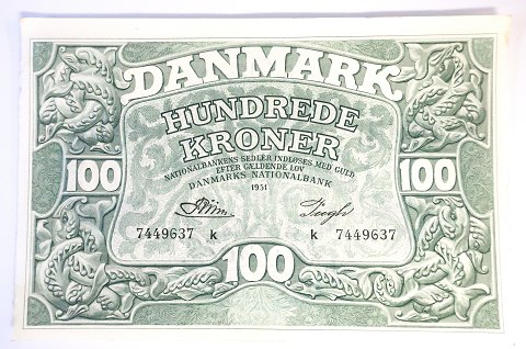 Denmark. DKK 100 banknote 1951