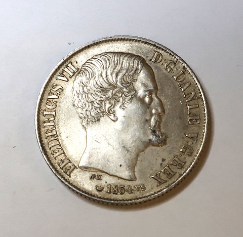 Denmark. Frederick VII. Silver 1 Rigsdaler 1854 VS