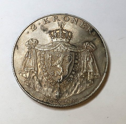 Norway. Silver 2 krone 1906. Norwegian independence
