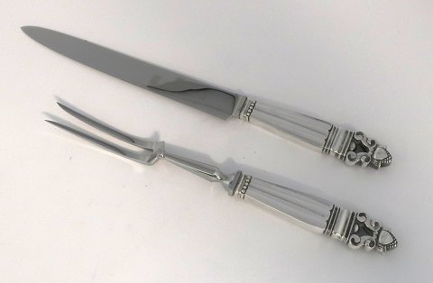 Georg Jensen. Silver cutlery (925). Akorn. Carving set. Length 28.5 cm