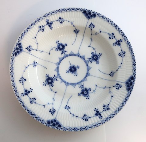 Royal Copenhagen. Blue fluted, half lace. Deep plate. Model 565. Diameter 24.5 
cm. (2 quality)