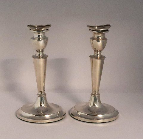 Silver candlesticks (830). A pair. Height 19 cm.
