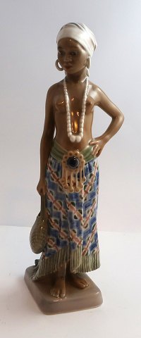 Dahl Jensen. Porcelain figurine. Girl from eastern Sierra Leone. Model # 1117. 
Height 25 cm. (1 quality)
