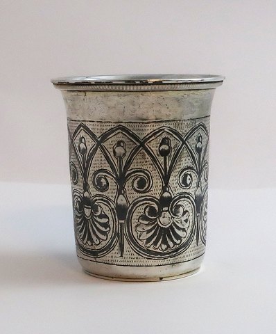 Russia. Small silver goblet with niello (84). Height 6 cm. Diameter 5.1 cm. 
Produced 1837