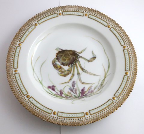 Royal Copenhagen. Fauna Danica. Fish Plate. Dinner plate. Model # 19 - 3549. 
Diameter 25 cm. (1 quality). Cancer pagurus