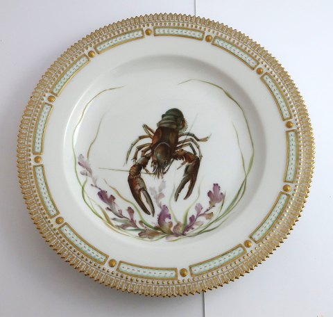 Royal Copenhagen. Fauna Danica. Fish Plate. Dinner plate. Model # 19 - 3549. 
Diameter 25 cm. (1 quality). Astacus fluviatilis