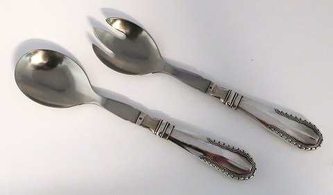Georg Jensen. Viking. Sterling salad set with steel (925). Length 21.5 cm. 
Produced 1933-1945.