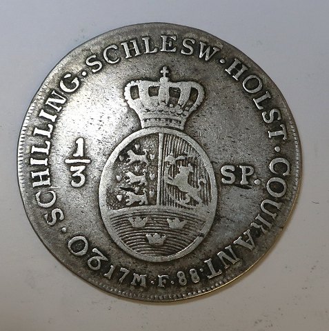 Denmark. Christian VII. 1/3 speciedaler 1788.