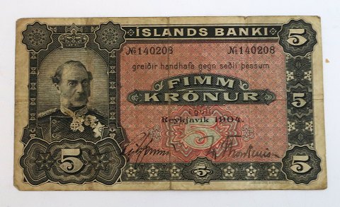 Iceland. Christian lX. 10 krone banknote 1904
