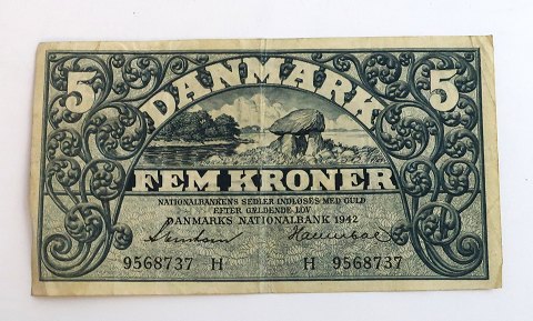 Denmark. Banknote 5 kr. 1942 H.