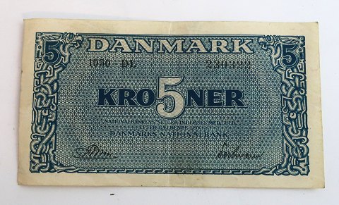 Denmark. 5 krone banknote 1950 DL.