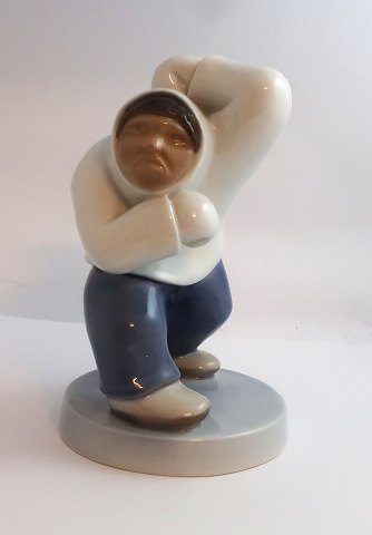 Bing & Gröndahl. Porcelain figure. Standing eskimo. Model 2415. Height 19 cm. (1 quality).