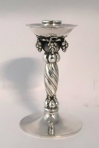 Georg Jensen. Sterling silver candlestick with grapes. Design 263A. Height 14.5 cm. Produced 1989 (O10).