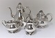 Toxværd. Silver (830). Coffee-tea service, comprising coffeepot, teapot sugar 
bowl and creamer.