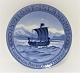 Royal Copenhagen. Memorial Plate # 208. Odd Fellow plate. Viking ship and 
icebergs. 1922. Diameter 23 cm.