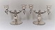 Heimburger. Silver 2-armed candlesticks (830). Height 16 cm. Produced 1931.