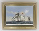 Bing & Gröndahl. Porzellan. Dänische Schiffsporträts. Bild von "Haabet". 
Abmessungen: Breite 38 * 30 cm. 3500 wurden produziert und diese Nummer ist 6