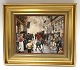 Bing & Grondahl. Porcelain painting. Motif by Paul Fischer. Fire in Skindergade. 
Size inclusive frame, 40 * 33 cm. Produced 1750 pieces. This has number 1538.
