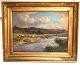 Viggo Pedersen. An evening at Gudenaa. Dimensions including frame 79*63 cm. 
(61*45 cm)