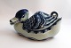 Aluminia. Trankebar. Duck, bonbonniere. Model 3043/1058. Height 8 cm. Length 17 
cm. (1 quality)