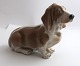 Royal Copenhagen. Porcelain figure. Basset hound. Model 356. Length 17 cm. (2 
quality)