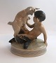 Royal Copenhagen. Porcelain figure. Faun with goat. Model 498. Height 12 cm. (3 
quality)