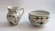 Royal Copenhagen. Green fluted plain. Small cream jug and sugar bowl. Model 392 
+ 576. (2 quality)