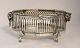 Silver bowl with glass insert (800). Handle with ram