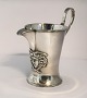 Gebr. Godet & Co, Berlin. Silver jug ​​with Medusa portrait (800). Height 15 cm. With engraved count
