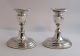 Hugo Grün, Copenhagen. (H.Gr). Silver candlesticks (830). A pair. Height 12.5 cm. Produced 1963.