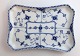 Royal Copenhagen. Blue fluted, half lace. Square dish. Model 716. Length 22.5 cm. Width 14.5 cm. (1 quality). Produced before 1923