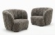 Super rare pair of Easy Chairs by Viggo Boesen for Slagelse Møbelværk. 1930s. upholstered in exquisite genuine sheepskin