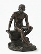 Large Italian Grand Tour bronze depicting the seated god Hermes