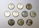 Denmark. Christian X. 10 silver 10-öre coins. Sold as a lot.