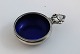 Georg Jensen. Akorn. Sterling silver salt cellar with blue enamel (925). Diameter 4 cm. Model 62.